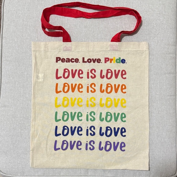 Handbags - NWOT Cloth Shoppers Tote Bag-“Love is Love” Single Sided Front Logo